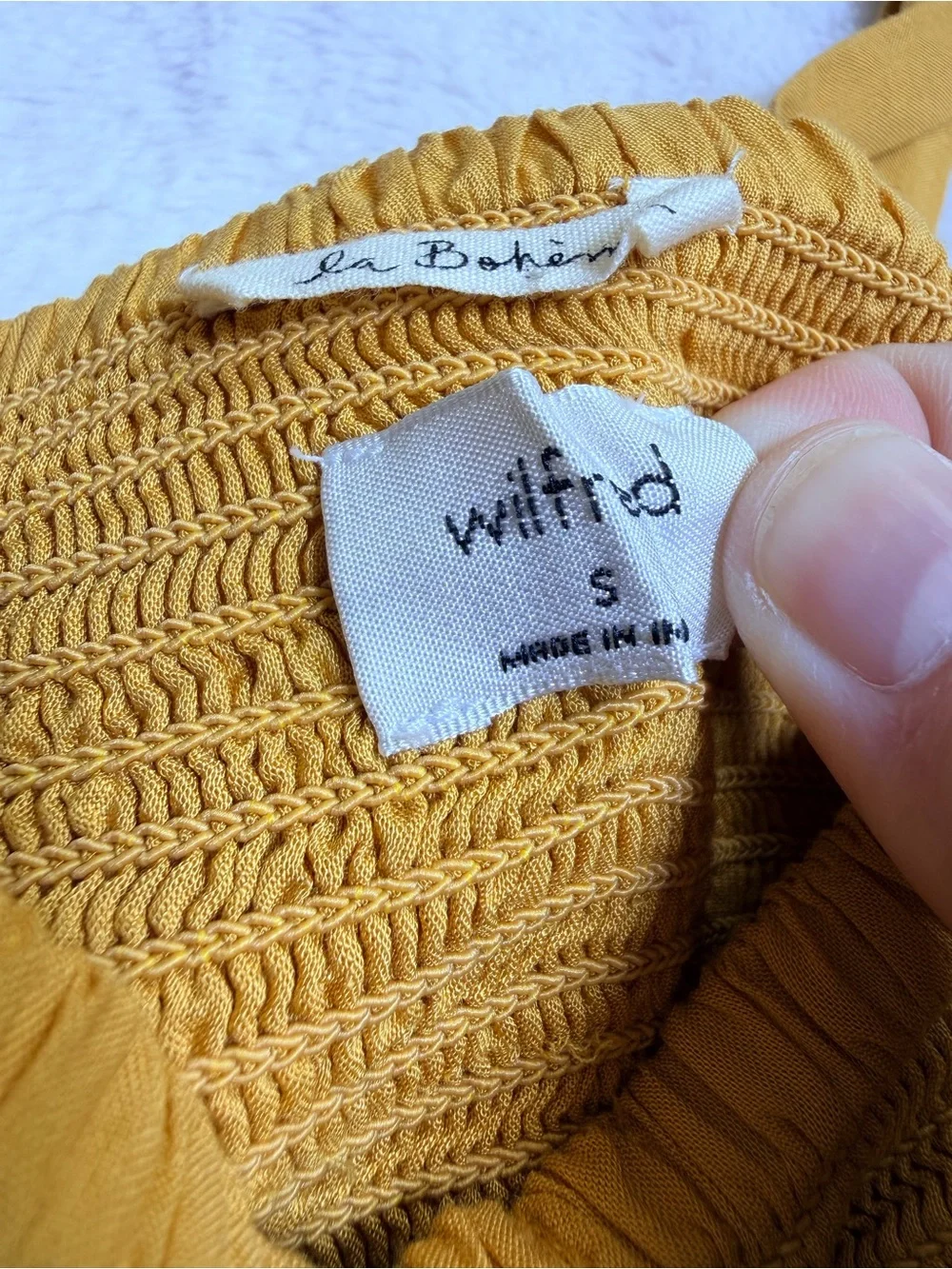 NWT Aritzia Wilfred La Boheme Dareau Camisole Crop Top Size Small Cairo Gold - Picture 3 of 6